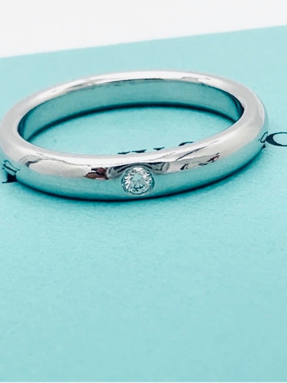 Authenticated Tiffany & Co Elsa Peretti Diamond Band Ring Sterling Silver Sz 6.5 - Picture 3 of 7